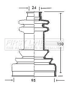 First Line Cv Joint Boot Kit  - FCB2038 fits Citroen,Fiat,Talbot - Outer