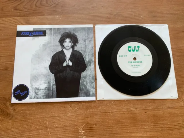The Cure The Heroes- I'm A Hero Cult Hero, I dig you 7" vinyl single POSTER Slev