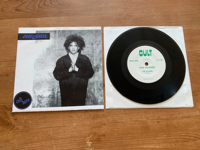 The Cure The Heroes- I'm A Hero Cult Hero, I dig you 7" vinyl single POSTER Slev The Cure The Heroes- I'm A Hero Cult Hero, I dig you 7" vinyl single POSTER Slev