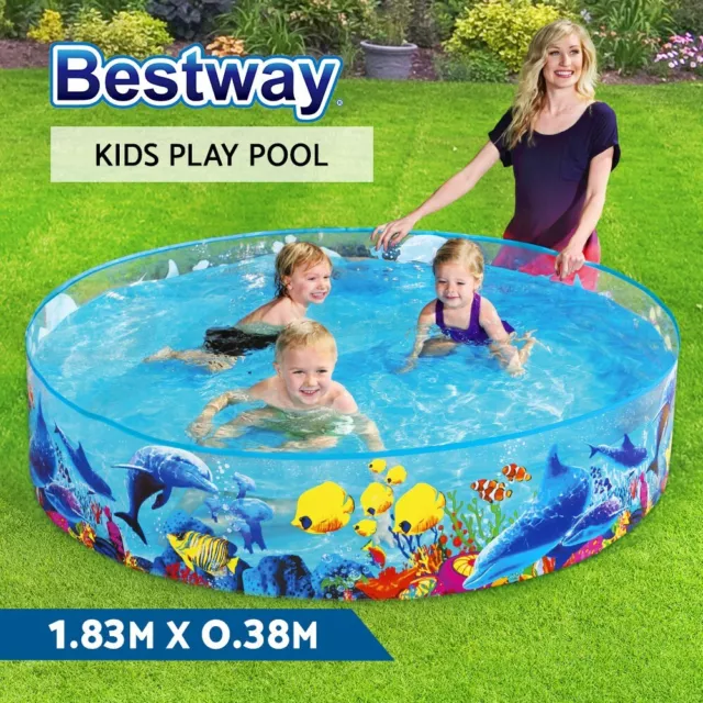 Bestway Kids Pool Round Above Ground Rigid Swimming Pools Undersea 946L 183x38cm