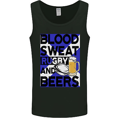 Blood Sweat Rugby and Beers Scotland Funny Mens Vest Tank Top