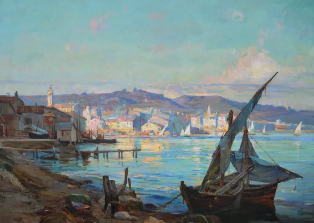 MONTAGNE Louis (1879-1960) "Le soir aux Martigues" Avignon Provence Marseille