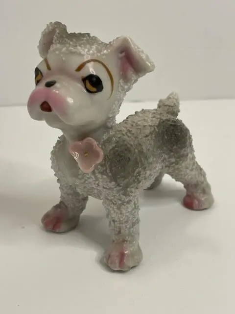 Vintage Sugar Textured Dog Ceramic Figurine Japan