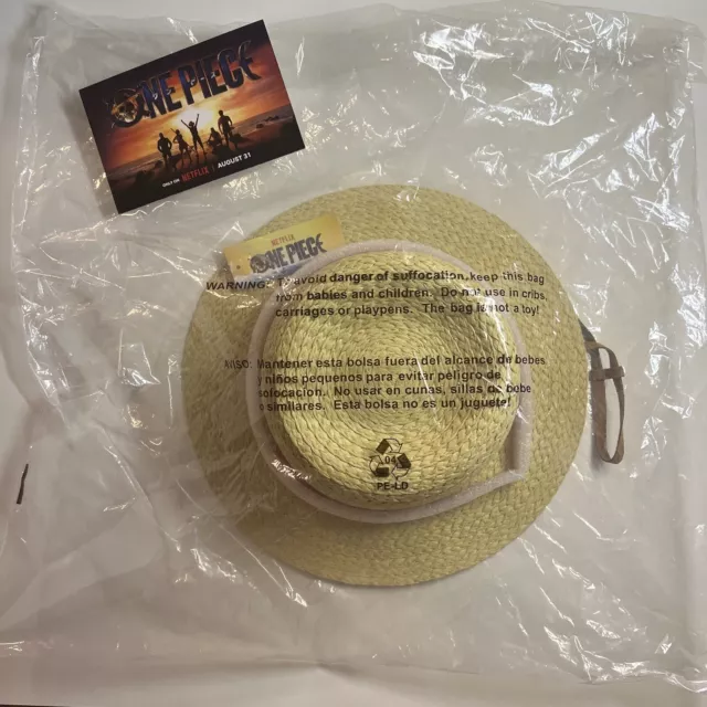 ONE PIECE NETFLIX Series Monkey D Luffy Straw Hat & Promo Card Anime