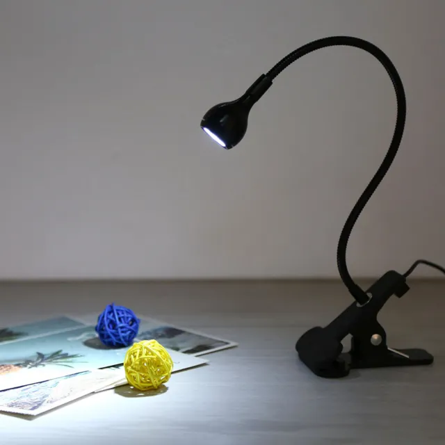 Flexible Gooseneck USB LED Reading Light Portable Table Computer Clip Lamp Cold