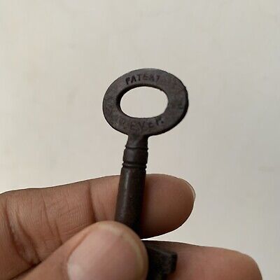 Iron padlock lock Ornate rustic key Rare shape, old or antique
