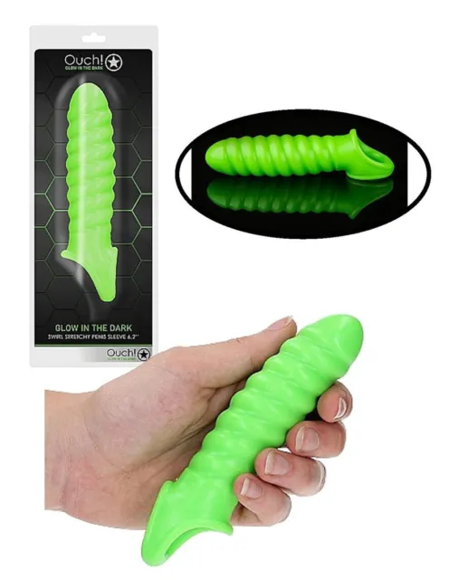 Guaina fallica per ingrandimento allungamento pene penis sleeve Glow in the dark