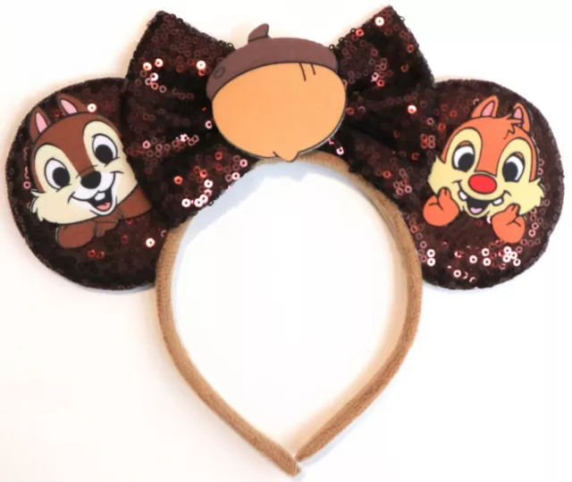 Disney inspired Chip and Dale Fall Mickey Minnie Mouse ears headband HANDMADE