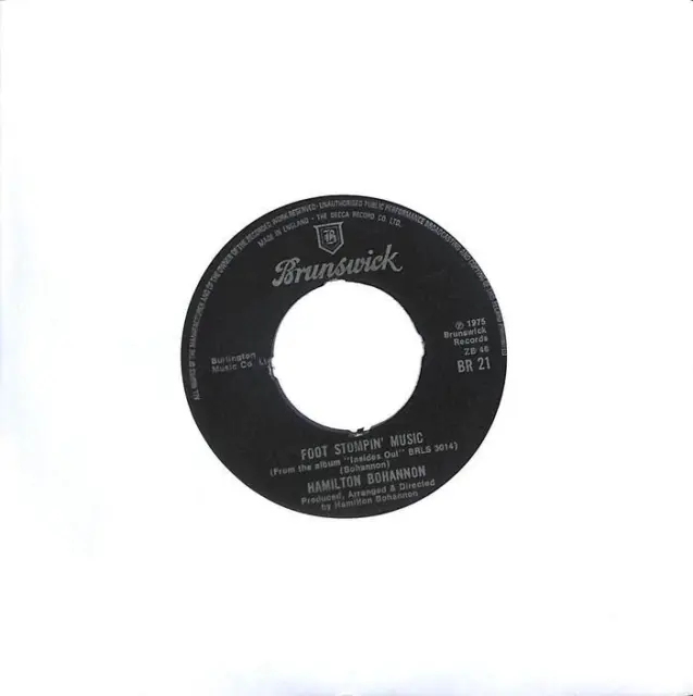 Hamilton Bohannon Foot Stompin' Music UK 7" Vinyl Record 1975 BR21 Brunswick VG+