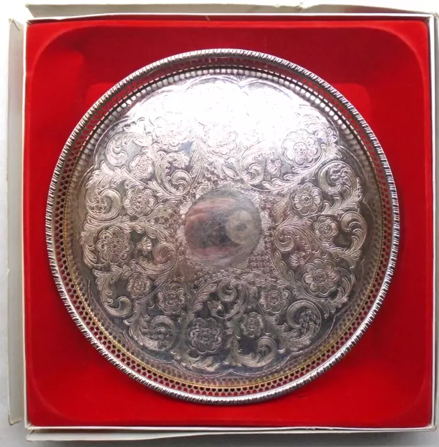 A VINTAGE " Viners " Of Sheffield Silver Plated Gallery Tray Boxed