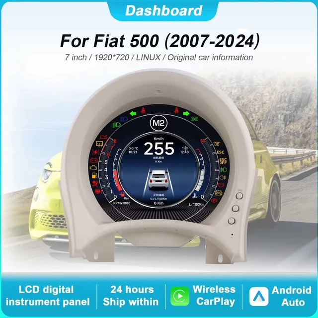 digital-instrument-cluster-for-fiat-500-2007-2024-speedometer-7-hd