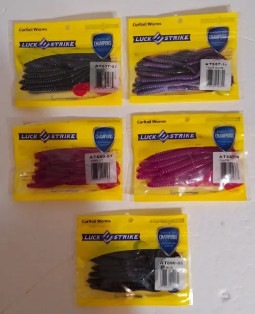 LUCK E STRIKE 4 CurlTail Worms 12 in each pack NEW IN PACKAGE