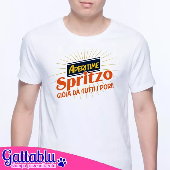 T-shirt uomo Aperitime Spritzo gioia da tutti i pori! Aperitivo drink divertente