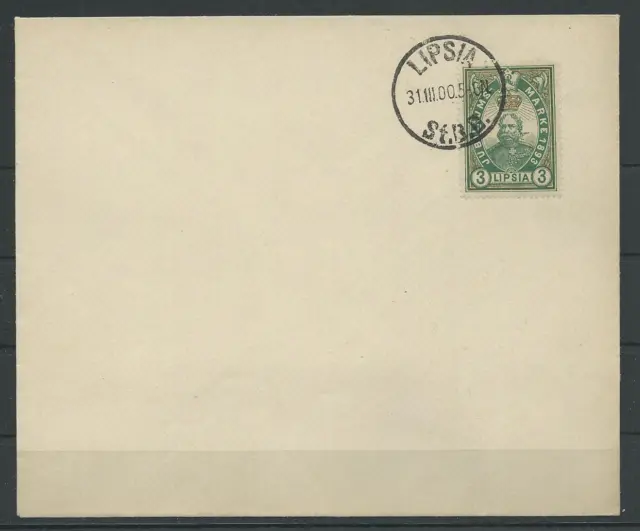 Privatpost Lipsia 3 Pf. Briefmarke auf Blanko-Brief, 1900 #1054781