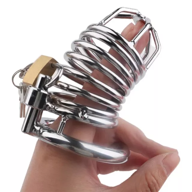 Bondage Männer Edelstahl Keuschheitskäfig Penisringe Chastity Cage Device BDSM