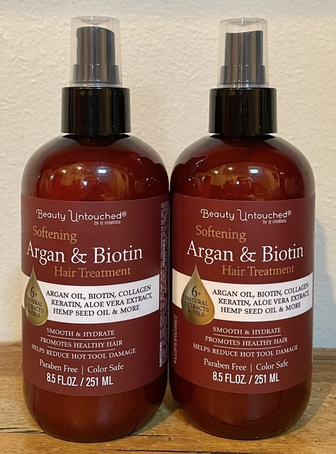 2 SJ Beauty Untouched Argan Biotin Hair Treatment Frizz Collagen Keratin Aloe