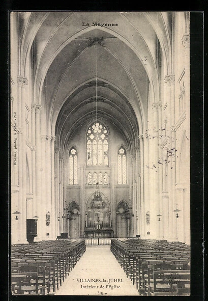 CPA VILLAINESLAJUHEL, LA Mayenne, Intérieur de l´Eglise 1905 EUR 5,00