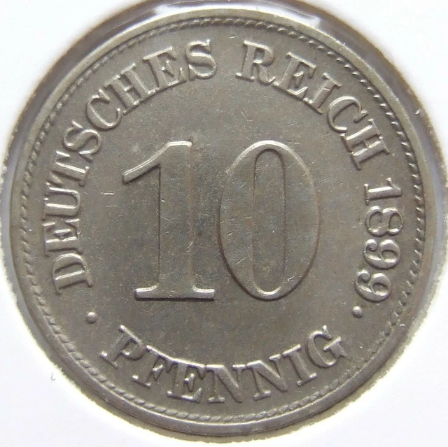 Moneta Reich Tedesco Impero Tedesco 10 Pfennig 1899 E IN Extremely fine