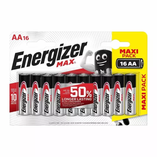 16 x AA Energizer Alkaline Max Batterie LR6 1,5V 16er Pack