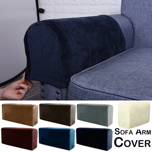 Stretch Velvet Chair Arm Protector Covers Armchair Cover Armrest Sofa Couch US