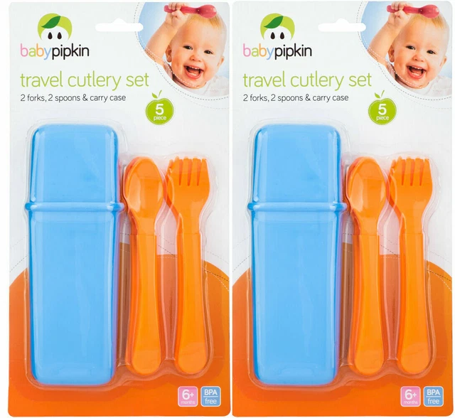 Baby Fork Spoon Travel Cutlery 2 Set Plastic Kids Toddler 6 Month+ 10pc UK PP