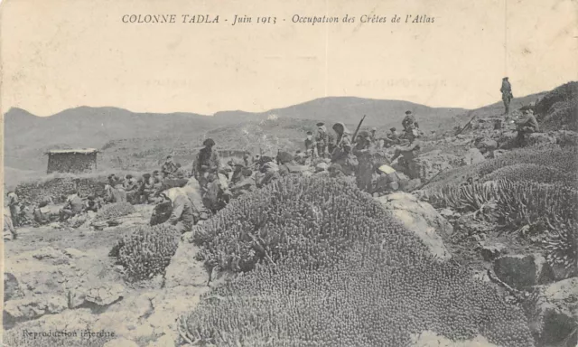 Cpa Morocco Column Tadla Occupation Of The Atlas Cretes
