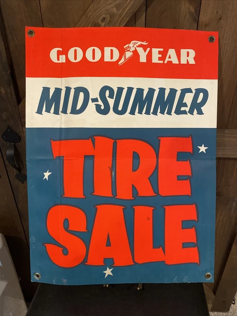 Good Year Heavy Card Stock Sign18x24 With Original Grommets In Great Condition ￼