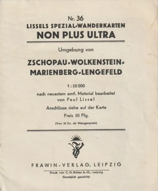 Lissels Spezial Wanderkarte Nr 36 Umgebung von Zschopau Wolkenstein Marienberg