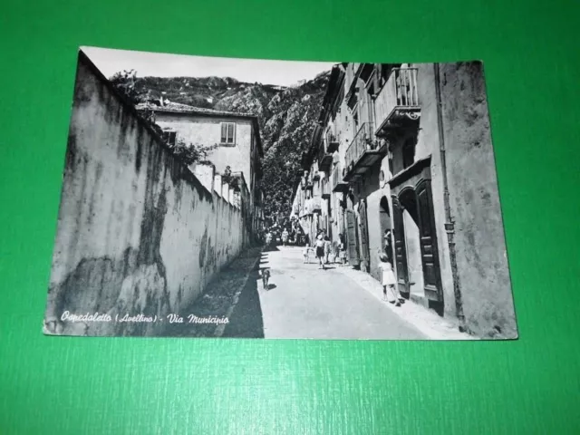 Cartolina Ospedaletto d'Alpinolo ( Avellino ) - Via Municipio 1953