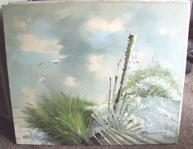 Raymond Steth African-American Artist Extremely Rare Beach Landscape Scene #2