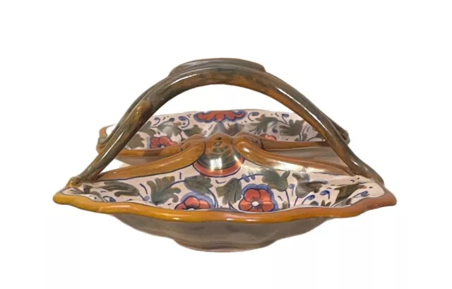 Italian Dbl Pocket Condiment Dish Open Clam Shell w Handle Candy Nut Vtg READ 3