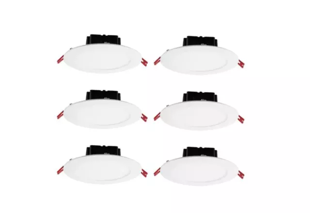 CE 6" Integrated LED Recessed Lighting Kit 6-Pack White Flush Round