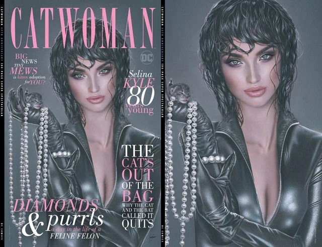 CATWOMAN 80th ANNIVERSARY 1 NATALI SANDERS LOGO & VIRGIN MAGAZINE VARIANT 2-PK!