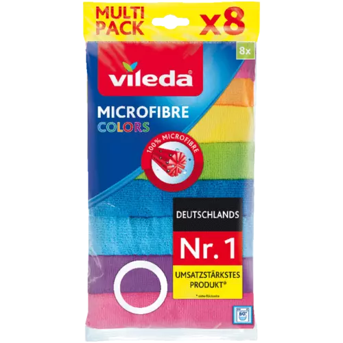 MULTIPACK 8er Pack VILEDA Microfasertuch Allzwecktuch Reinigungstuch Glanztuch
