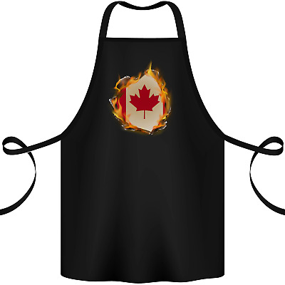 The Canadian Maple Leaf Flag Fire Canada Cotton Apron 100% Organic