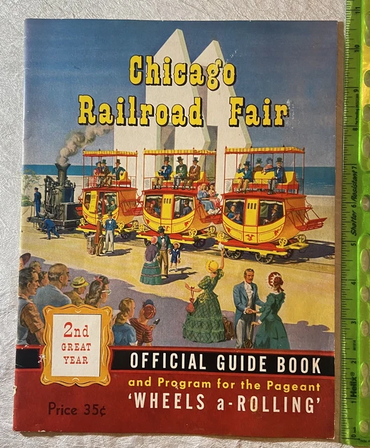 Vintage 1949 2nd Annual Chicago Railroad Fair Guide Book Program - Map