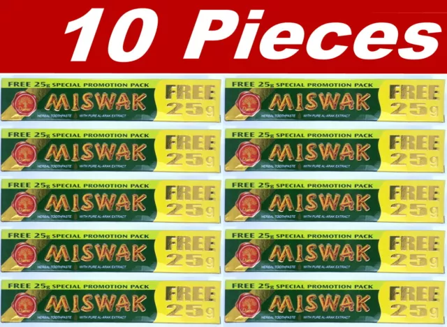 10 x 75g Miswak Dabur Zahnpasta Siwak Meswak Kräuterpaste Pflege Nähen Einzigartig Neu