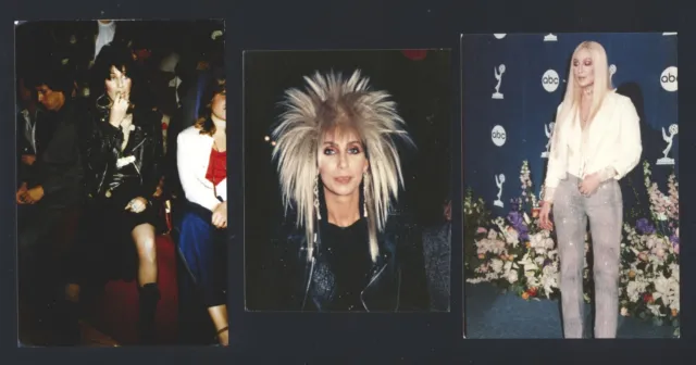 Lot of (3) CHER ca 1980s Live Candid Photos GODDESS OF POP AUTO-TUNE nb