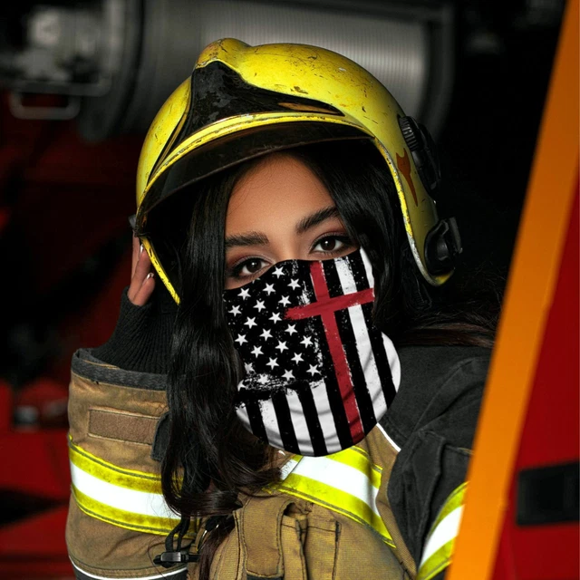 Thin Red Line Cross Neck Gaiter with Free Neoprene Glasses Strap SHIPS SAME DAY