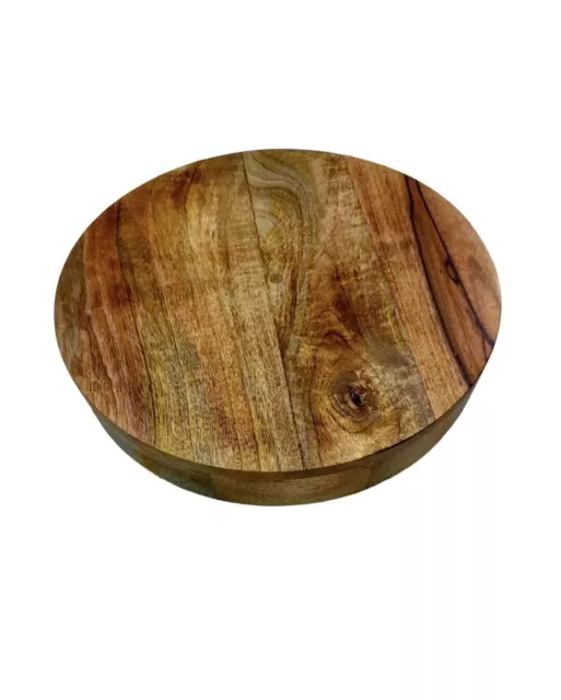 Bandeja redonda de madera de mango de diseño 3