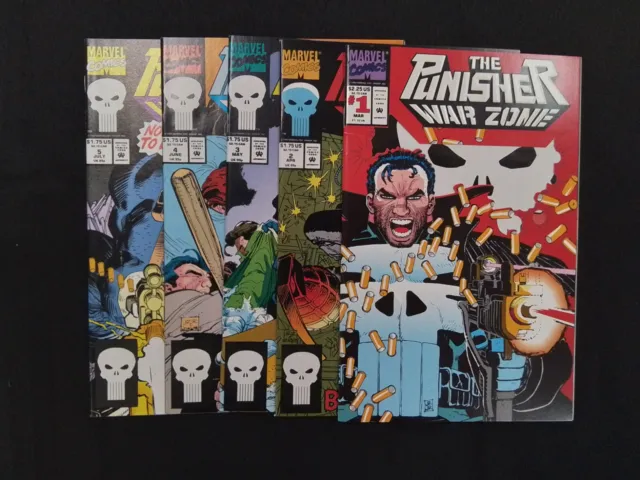 Punisher War Zone #1-5 Marvel Comics Lot 1992 art by John Romita Jr.