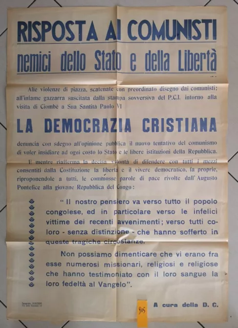 Manifesto DC democrazia cristiana libertas risposta ai comunisti nemici stato