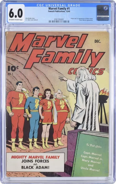 MARVEL FAMILY #1 CGC 6.0 SERIOUS COLLECTOR'S ONLY. 1st APPEARANCE of BLACK ADAM