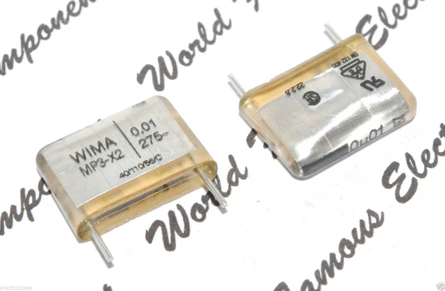 2pcs - WIMA MP3-X2 0.01uF (0,01µF) 275Vac pitch:15mm CLASS X2 Capacitor
