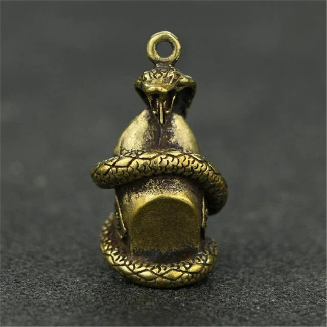 Soild Brass Snake Statue Tea Ornament Animal Miniature Figurine Decoration