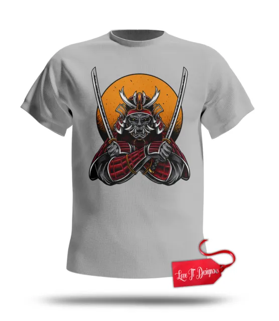 Samurai warrior design T-shirt scary T Shirt Martial arts Tshirt fighter T shirt