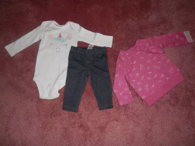 Baby Girl 3 Piece Outfit Set Size 6 Months New NWT Carters