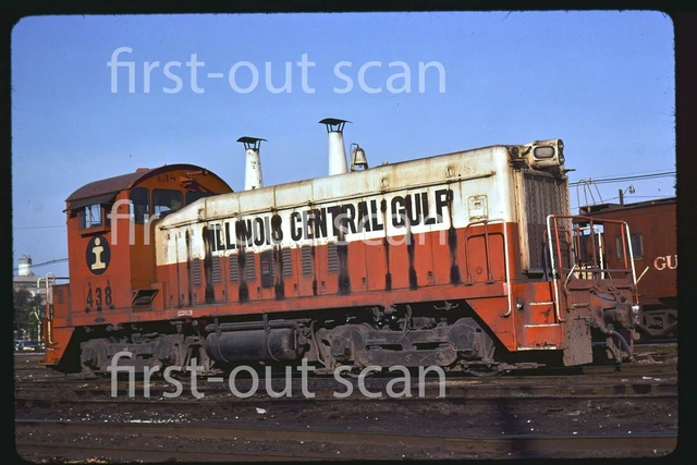 L Original Slide - Illinois Central Gulf ICG 438 EMD SW-9 Champaign IL 1978