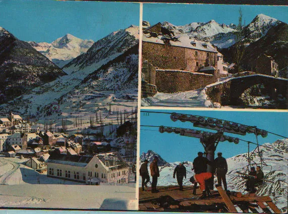 Antigua Postal Sallent De Gallego Estacion Invernal Aragon Postcard      Cc01646