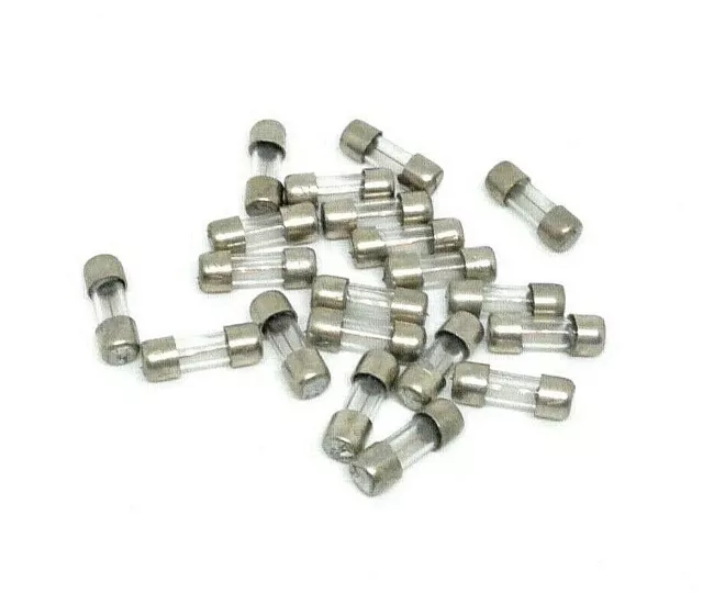 20 Fusibles en verre 12 Amperes 1/4" x 11/16"  (6,35mm x 17,46mm) NOS